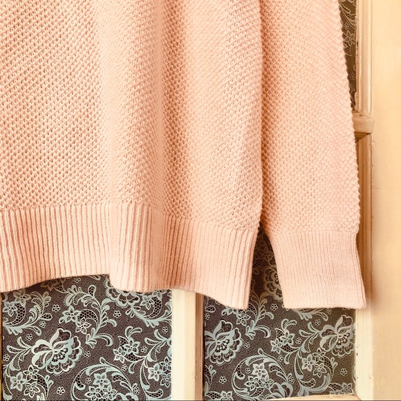 LOFT Pink Cable Knit Trim Sweater - Picture 6 of 6
